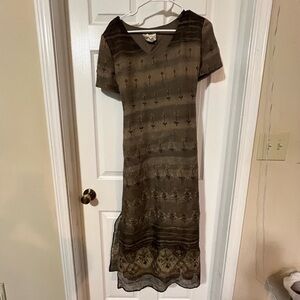 Elegant Brown Patterned Dress